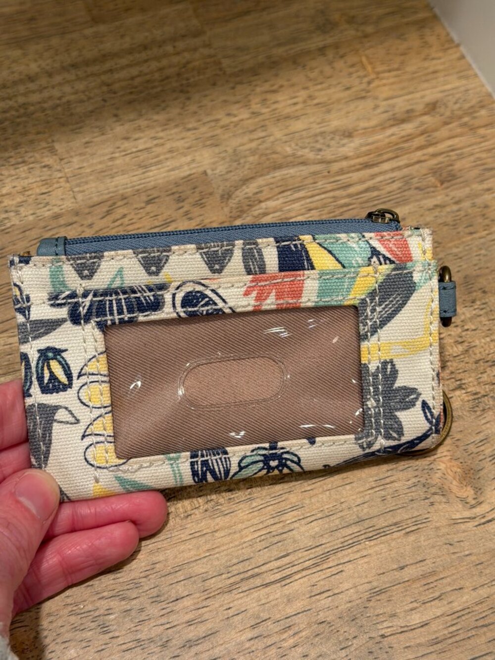 Sakroots Floral Key & Card Holder Wallet Cream Blue - Picture 3 of 7